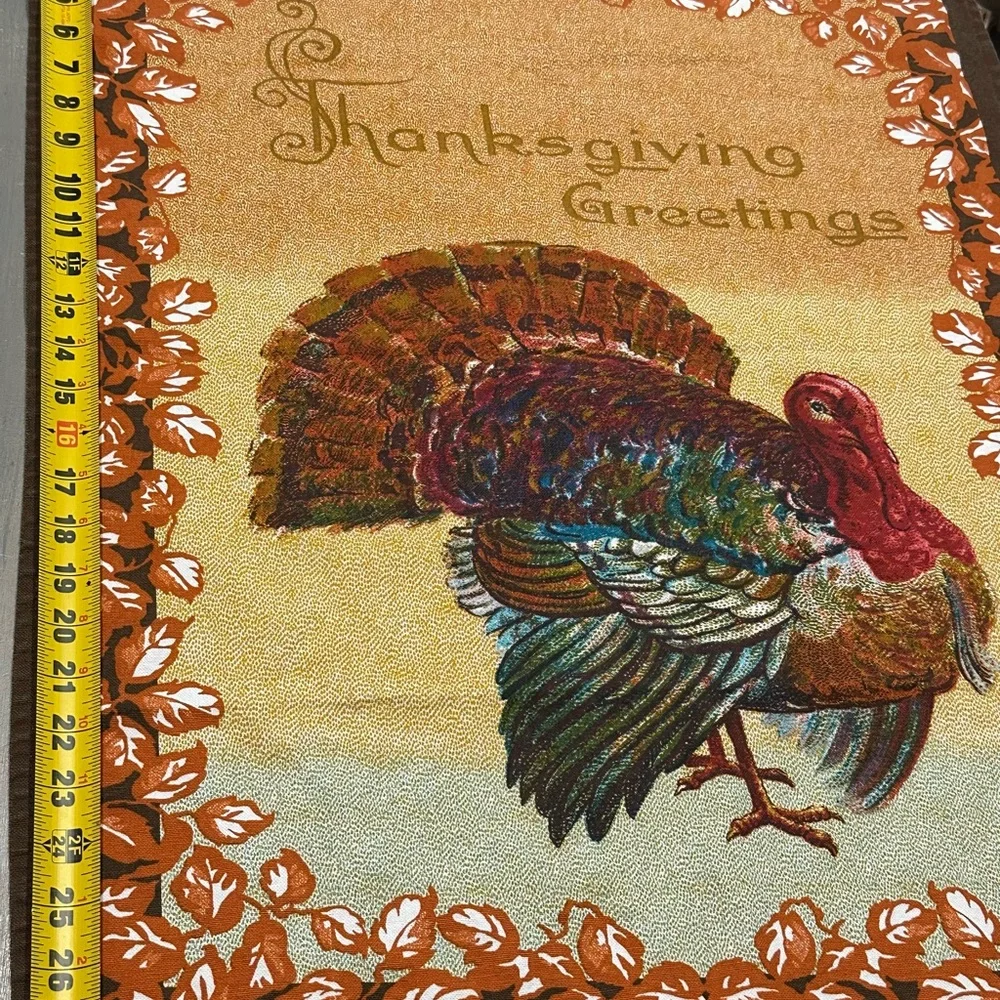 Williams Sonoma Vintage Thanksgiving Greetings Decor Set of Two